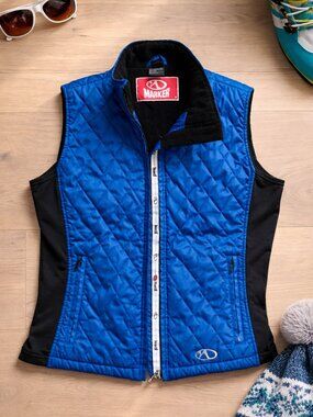 Marker Quilted Vest Women’s XL Royal Blue Full Zip Puffer Ski Winter Outdoor